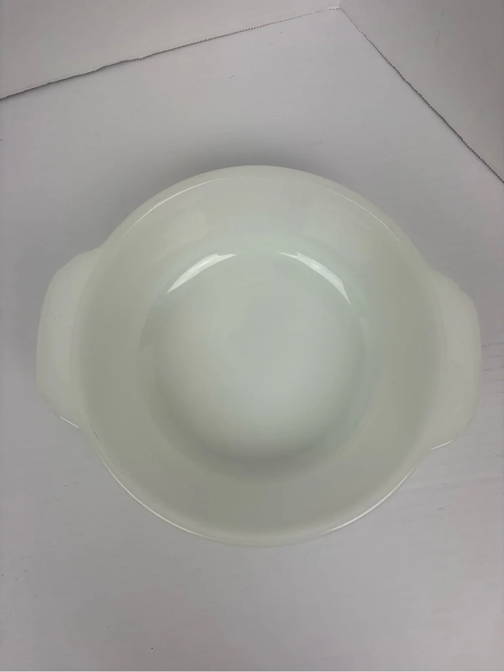 Vintage Anchor Hocking Fire King Glass Dish 447 Milk White 1.5 Quart Made in USA